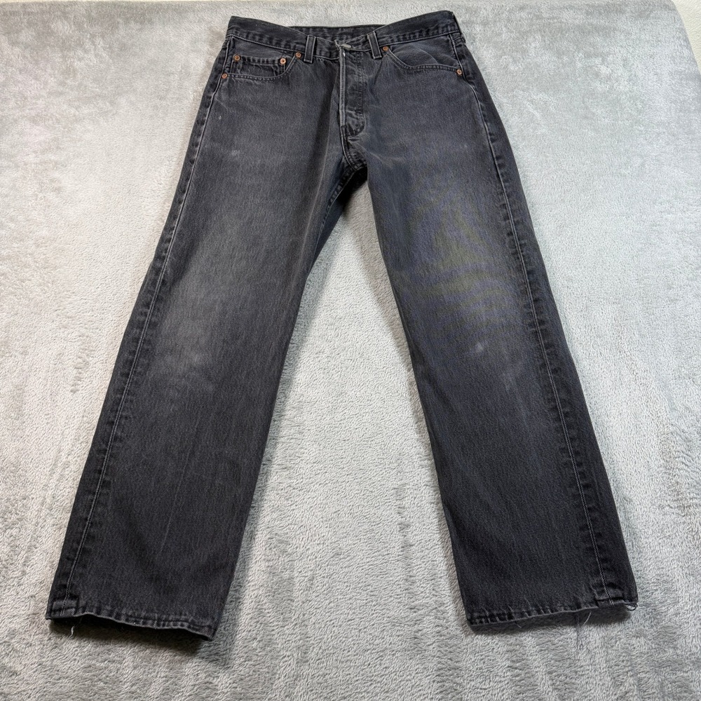 Vintage Levis 501 Jeans Mens 33x30 (Fits 31x28) Black Straight Leg 90s USA Made
